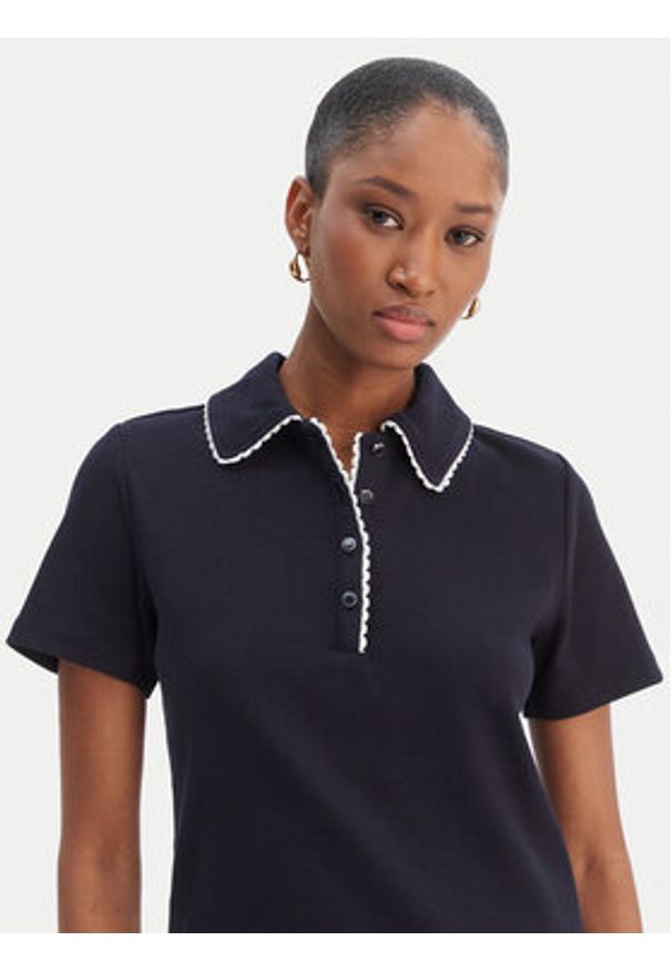 Morgan Polo 261-DLOLI Granatowy Slim Fit. Typ kołnierza: polo. Kolor: niebieski. Materiał: bawełna