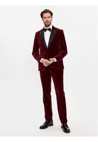 BOSS - Boss Marynarka H-Hutson-Tux-231 50484709 Czerwony Slim Fit. Kolor: czerwony. Materiał: bawełna #6