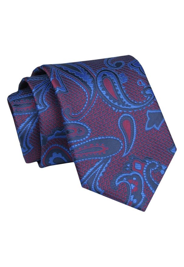 Alties - Krawat - ALTIES - Czerwono-Niebieski w Duże Wzory. Kolor: niebieski, wielokolorowy, czerwony. Materiał: tkanina. Styl: elegancki, wizytowy