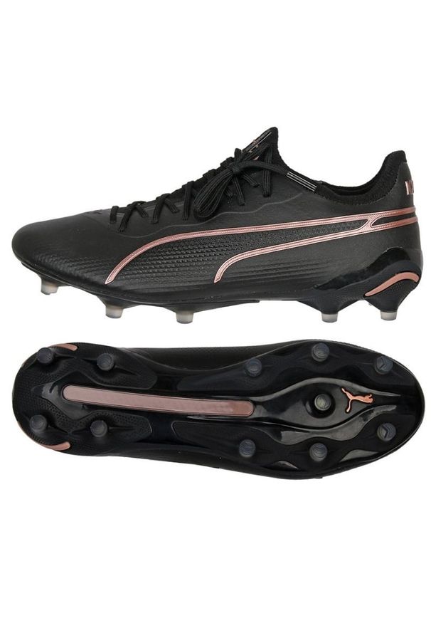 Buty piłkarskie Puma King Ultimate FG/AG M 107563-07 czarne. Kolor: czarny. Materiał: dzianina, skóra. Sport: piłka nożna