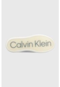 Calvin Klein sneakersy skórzane kolor czarny. Nosek buta: okrągły. Zapięcie: sznurówki. Kolor: czarny. Materiał: skóra. Obcas: na platformie #3
