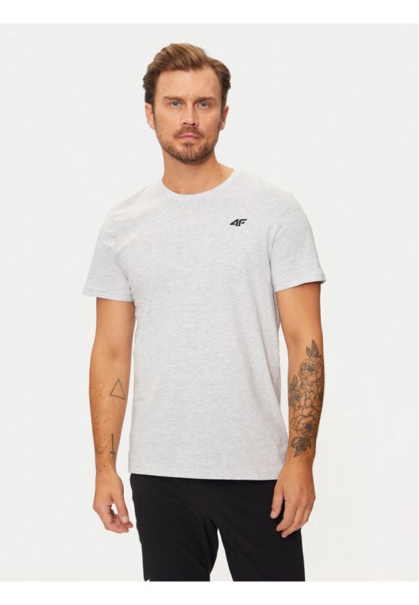 4f - 4F T-Shirt 4FWMM00TTSHM1843 Szary Regular Fit. Kolor: szary. Materiał: bawełna
