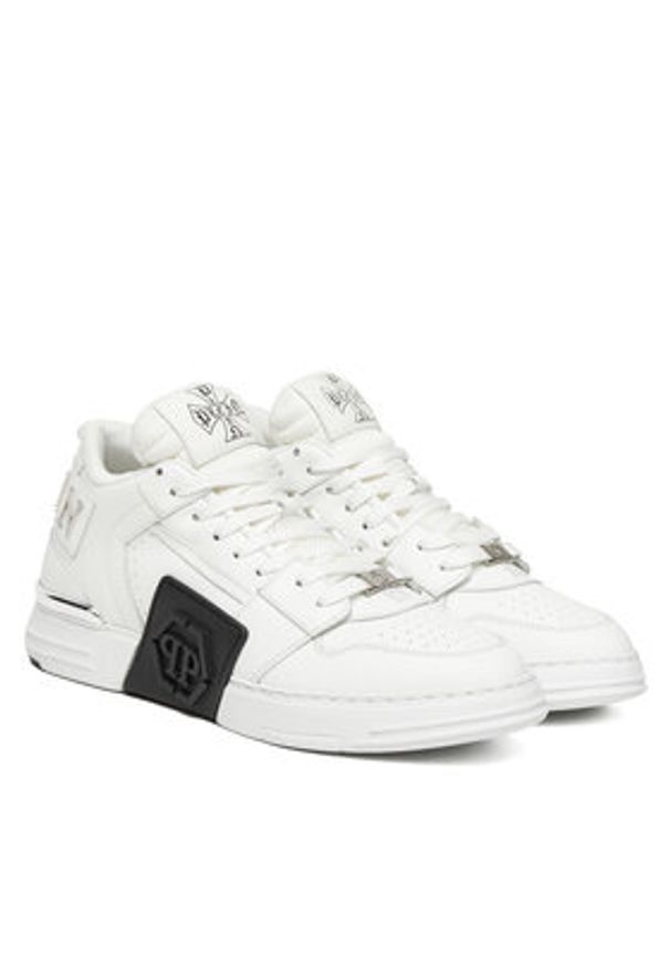 Philipp Plein - PHILIPP PLEIN Sneakersy FAES USC0824 PLE075N Biały. Kolor: biały. Materiał: skóra