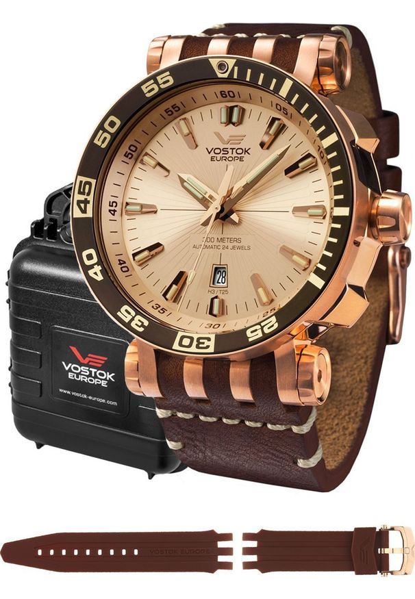 Zegarek Vostok Europe Zegarek męski Vostok Europe NH35A-575B281 brązowy. Kolor: brązowy