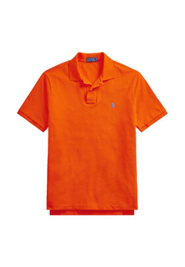 Polo Ralph Lauren Polo 710795080025 Pomarańczowy Slim Fit. Typ kołnierza: polo. Kolor: pomarańczowy. Materiał: bawełna