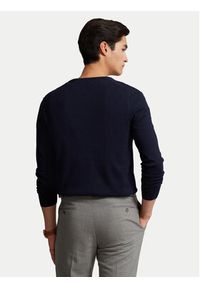 Polo Ralph Lauren Sweter Ls Sf Vn Pp 710670789004 Granatowy Slim Fit. Typ kołnierza: polo. Kolor: niebieski. Materiał: bawełna #3