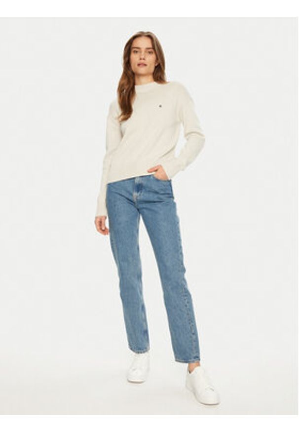 Calvin Klein Jeans Sweter Monogram J20J224802 Écru Regular Fit. Materiał: bawełna