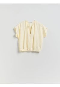 Reserved - Bluzka z lyocellu - złamana biel #1