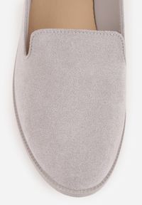 Renee - Szare Balerinki Typu Loafersy Daphikaia. Okazja: na co dzień. Kolor: szary. Materiał: jeans. Szerokość cholewki: normalna. Wzór: gładki. Obcas: na płaskiej podeszwie. Styl: casual #8