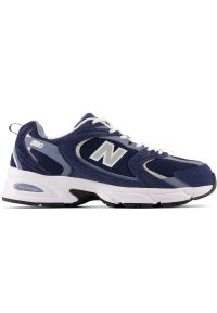 Buty unisex New Balance MR530CA – granatowe. Okazja: na co dzień. Kolor: niebieski. Materiał: zamsz, materiał, skóra, syntetyk. Szerokość cholewki: normalna. Sezon: lato