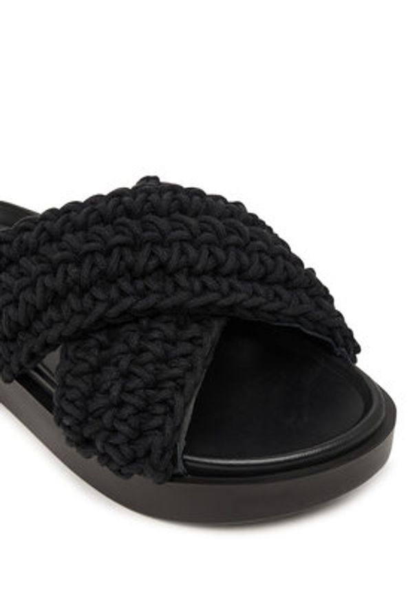 Inuikii Klapki Woven 1004.003.0062 Czarny. Kolor: czarny. Materiał: materiał