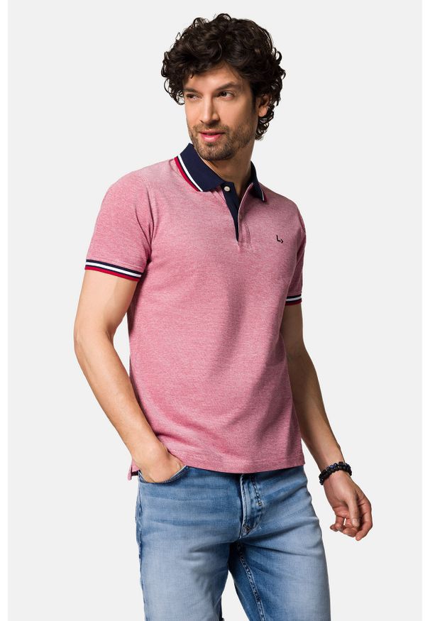 Lancerto - Koszulka Polo Bawełniana Bordowa Tom. Typ kołnierza: polo. Kolor: czerwony. Materiał: bawełna