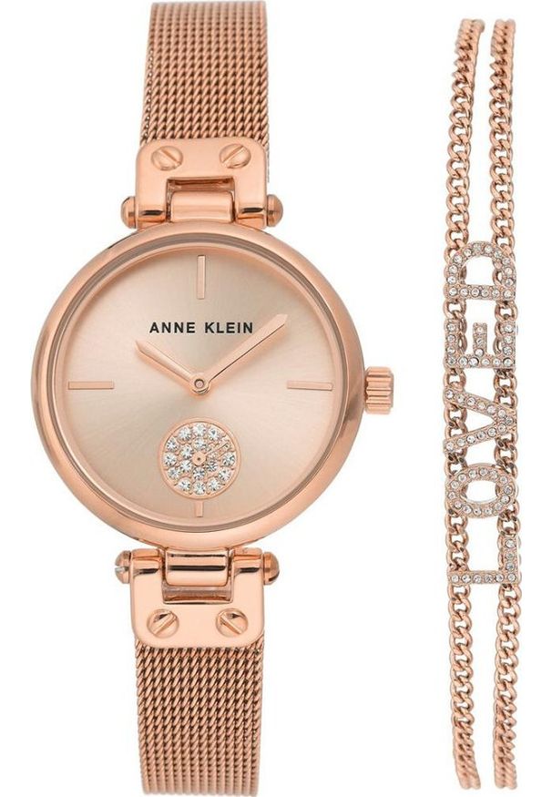 Zegarek Anne Klein Zegarek damski Anne Klein AK-3552RGST różowe złoto. Kolor: złoty, wielokolorowy, różowy