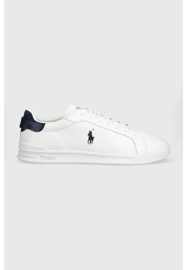 Polo Ralph Lauren sneakersy skórzane Hrt Crt Iii kolor biały 809913458001. Nosek buta: okrągły. Kolor: biały. Materiał: skóra