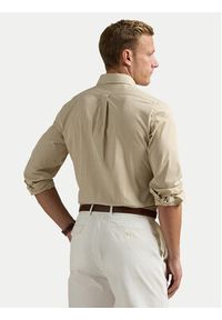 Polo Ralph Lauren Koszula 710929346014 Beżowy Custom Fit. Typ kołnierza: polo. Kolor: beżowy. Materiał: bawełna #5
