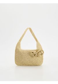 Reserved - Pleciona torebka na ramię - kremowy. Kolor: kremowy. Rodzaj torebki: na ramię #1