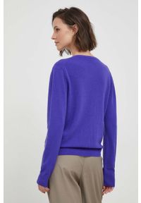 United Colors of Benetton kardigan wełniany kolor fioletowy lekki. Kolor: fioletowy. Materiał: wełna. Wzór: gładki #2