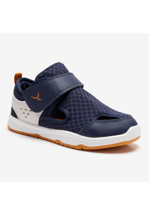 DOMYOS - Buty dla dzieci Domyos 750 I Move. Zapięcie: rzepy. Kolor: wielokolorowy, beżowy, pomarańczowy, niebieski. Materiał: materiał. Sport: joga i pilates