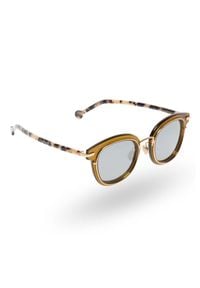 Dior - Brązowe okulary DIOR z motywem panterki. Kolor: brązowy. Wzór: motyw zwierzęcy