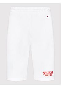 Champion Szorty sportowe Unisex STRANGER THINGS 217782 Biały Regular Fit. Kolor: biały. Materiał: bawełna, syntetyk. Styl: sportowy
