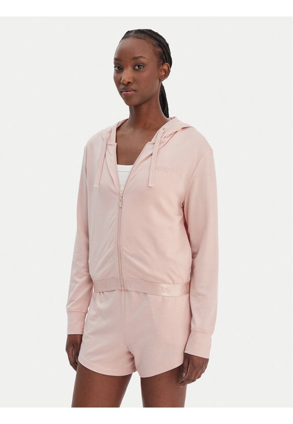 Guess Bluza O6GQ01 KCQP2 Różowy Regular Fit. Kolor: różowy. Materiał: syntetyk
