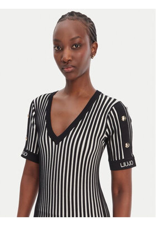 Liu Jo Sport Sukienka dzianinowa TA6062 MS55N Czarny Regular Fit. Kolor: czarny. Materiał: syntetyk. Typ sukienki: sportowe. Styl: sportowy