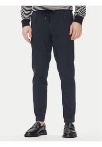 Bugatti Chinosy 1950 76210C Granatowy Slim Fit. Kolor: niebieski. Materiał: bawełna