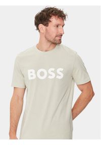 BOSS - Boss T-Shirt Thinking 1 50481923 Beżowy Regular Fit. Kolor: beżowy. Materiał: bawełna