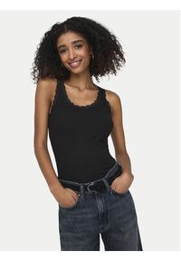 only - ONLY Top Sara 15345994 Czarny Slim Fit. Kolor: czarny. Materiał: bawełna #3