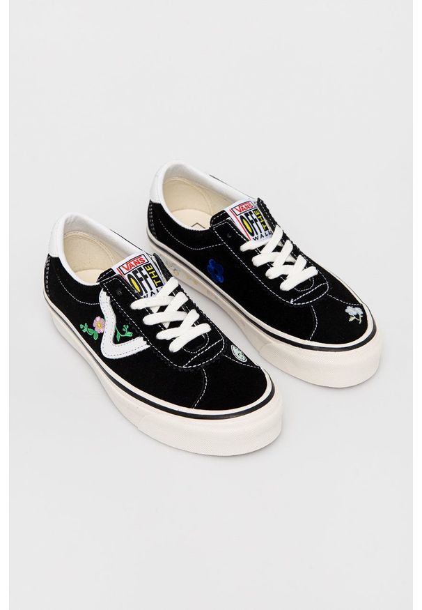 Vans tenisówki x Sandy Liang damskie kolor czarny. Nosek buta: okrągły. Zapięcie: sznurówki. Kolor: czarny. Materiał: guma. Wzór: haft