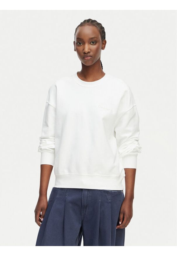 Calvin Klein Bluza LV044G214G Biały Regular Fit. Kolor: biały. Materiał: bawełna