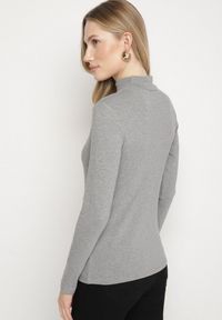 Born2be - Szara Bluzka Golf Typu Longsleeve Altera. Okazja: na co dzień, do pracy. Typ kołnierza: golf. Kolor: szary. Materiał: jeans. Długość rękawa: długi rękaw. Styl: casual, elegancki #7