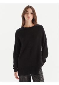 Patrizia Pepe Sweter 2K0326 K293 Czarny Regular Fit. Kolor: czarny. Materiał: syntetyk