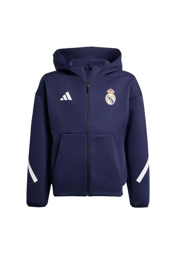 Adidas - Bluza Real Madrid ADIDAS Z.N.E. Anthem Kids. Typ kołnierza: kaptur. Kolor: niebieski