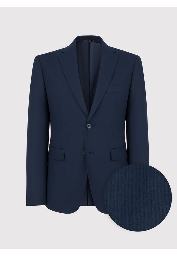 Pako Lorente - PAKO LORENTE – Klasyczna marynarka męska w kolorze granatowym. Kolor: niebieski, czarny. Materiał: poliester, wiskoza, jeans, elastan. Wzór: gładki. Styl: klasyczny