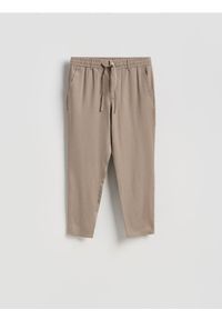 Reserved - Spodnie z lyocellu - brązowy. Kolor: brązowy #1