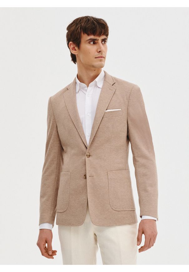 Pako Lorente - PAKO LORENTE – Dzianinowa marynarka w kolorze beżowym. Kolor: beżowy. Materiał: dzianina. Sezon: wiosna