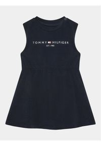 TOMMY HILFIGER - Tommy Hilfiger Sukienka codzienna KN0KN01625 Granatowy Regular Fit. Okazja: na co dzień. Kolor: niebieski. Materiał: bawełna. Typ sukienki: proste. Styl: casual #1