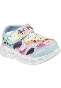 skechers - Sandały Skechers Heart Lights Sandals, Dzieci. Kolor: niebieski. Materiał: syntetyk, materiał