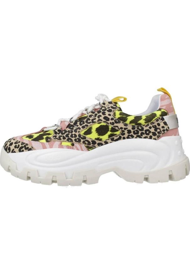 Liu Jo - Kapcie LIU-JO WAVE 01 - SNEAKER BLAC Nadruk zwierzęcy. Kolor: wielokolorowy. Materiał: tkanina. Wzór: motyw zwierzęcy, nadruk. Styl: sportowy