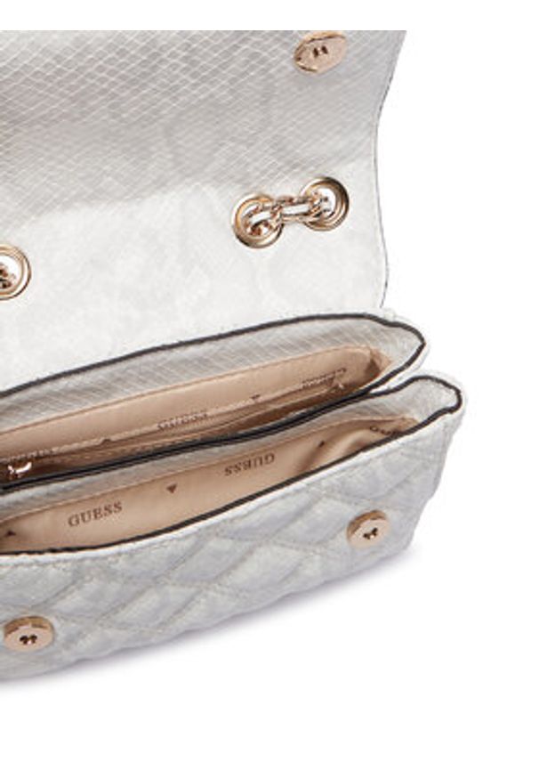 Guess Torebka Giully II Mini HWKG96 73740 Biały. Kolor: biały. Materiał: skórzane