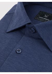 Pako Lorente - PAKO LORENTE – Ciemna niebieska bawełniana koszula męska. Kolor: niebieski, brązowy, zielony. Materiał: bawełna. Długość rękawa: długi rękaw. Długość: długie. Wzór: gładki #5