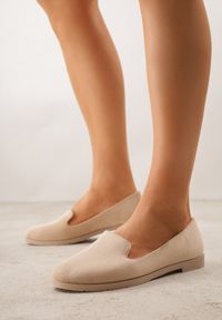 Renee - Ciemnobeżowe Balerinki Typu Mokasyny Ravinda. Kolor: beżowy. Styl: elegancki #6