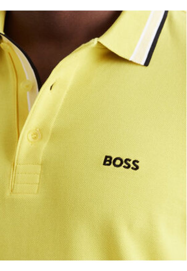 BOSS Polo Paddy 50469055 Żółty Regular Fit. Typ kołnierza: polo. Kolor: żółty. Materiał: bawełna