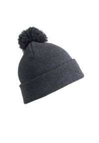 RESULT - Zimowa Damska Essentials Pom Pom Beanie. Kolor: szary. Sezon: zima #1