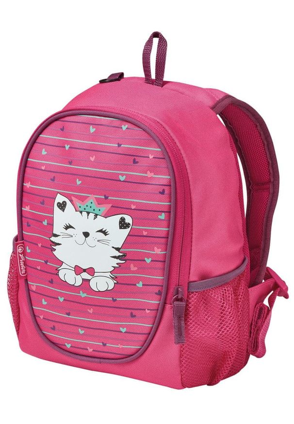 Herlitz plecak Rookie Kot. Kolor: różowy. Wzór: paski