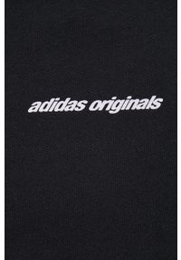adidas Originals Bluza bawełniana męska kolor czarny z kapturem z nadrukiem. Typ kołnierza: kaptur. Kolor: czarny. Materiał: bawełna. Wzór: nadruk #4
