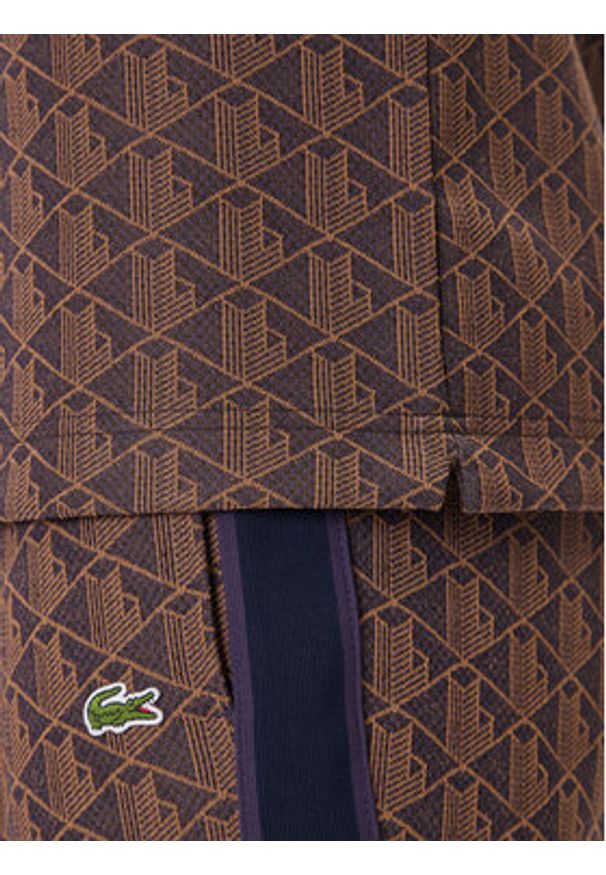 Lacoste Polo DH1417 Brązowy Regular Fit. Typ kołnierza: polo. Kolor: brązowy. Materiał: bawełna, syntetyk