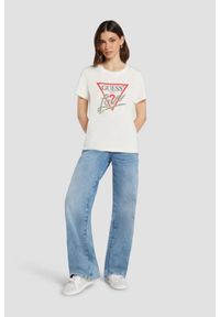 Guess - GUESS Biały t-shirt damski Love Tee. Kolor: biały #3