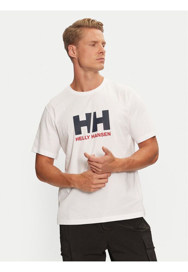 Helly Hansen T-Shirt Logo 30396 Biały Regular Fit. Kolor: biały. Materiał: bawełna